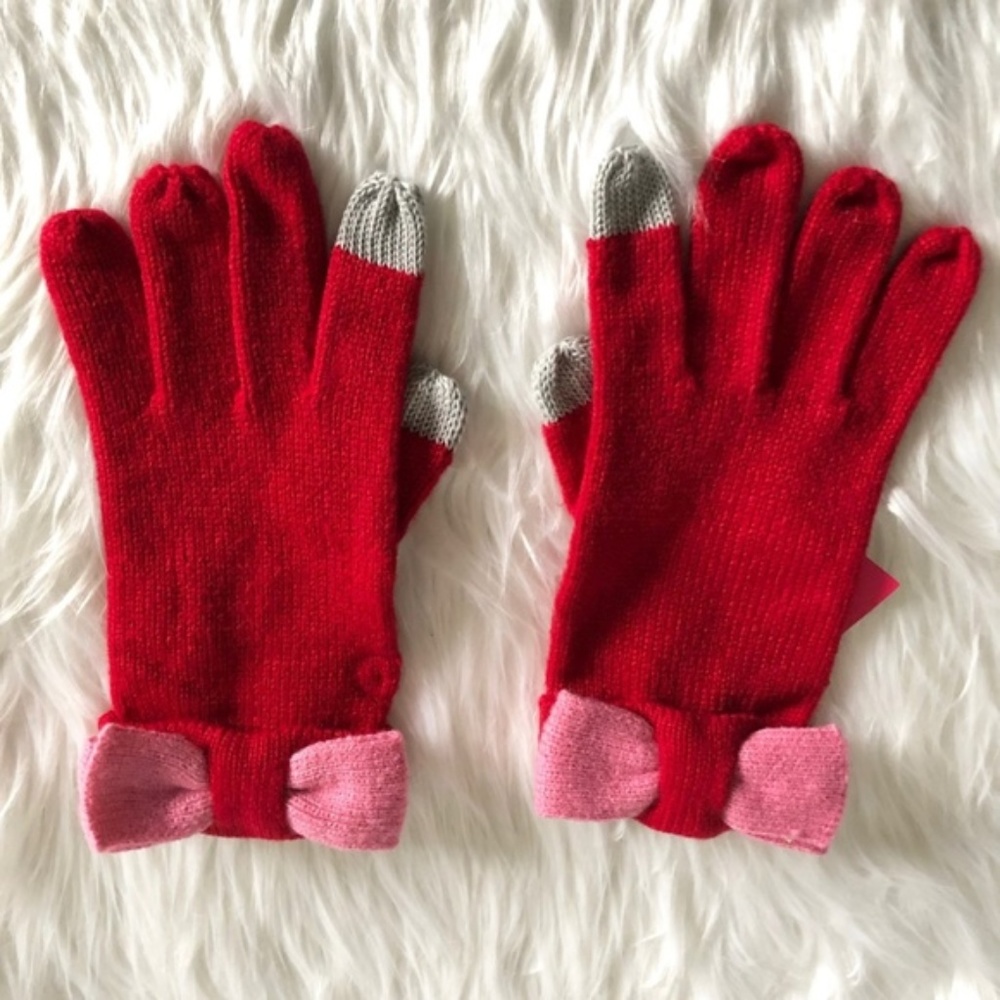 Kate Spade Color Block Bow Tech Gloves NWT 3X$25